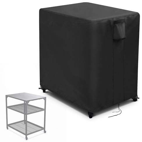Fenghome Pizza Oven Table Cover, Oven Cover for Ooni M/Table,83x63x90cm | 420D Nylon, Air Vents,Drawstring,Padded Handle, Bottom Buckles,Permeable,Dustproof, Waterproof, Easy to Clean,UV Protection