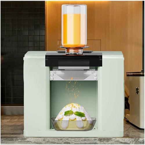 ZEEKYFOR Broyeur à Glace Professionnel, Sorbetière, Machine à Cornets de Neige électrique 60 kg/Jour, Mini Broyeur à Glace Flocon de Neige pour Desserts à Usage Domestique Green