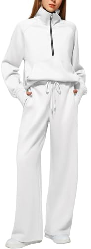 Generisch Damen Trainingsanzug Jogginganzug Hausanzug Lounge Set-Freizeitanzug-Zweiteiler-Damen-Kuschelig-Streatwear-Trainingsanzüge-Warme-Sportanzug-für-Frühling-Herbst-Winter-Hoodie