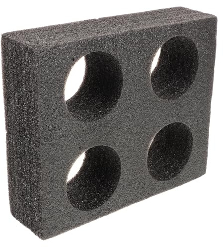 Uonlytech Bandeja Portavasos para Llevar 4 Orificios Soporte para 4 Vasos de Bebidas Material de Espuma Perlada Negro Accesorio Práctico para Transportar Tazas de Café y Té Reutilizable