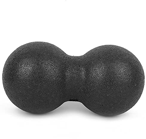 Palla da massaggio alle arachidi 24x12 cm, massaggiatore sportivo Palla da yoga fitness Palla da massaggio doppia lacrosse per rilascio miofasciale Rilassatore muscolare Massaggio (Nera)