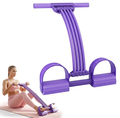 Fascia di resistenza per pedali con manico, dispositivo di resistenza a 8 tubi, morbido e durevole, alla moda, dispositivo di resistenza del pedale per addome, vita, braccio, gambe, nucleo/ABS (viola)