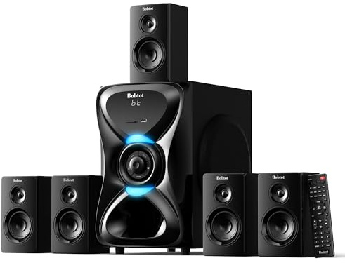 Bobtot 5.1 Home Theater Sound System Wireless Rear Satellite Speakers