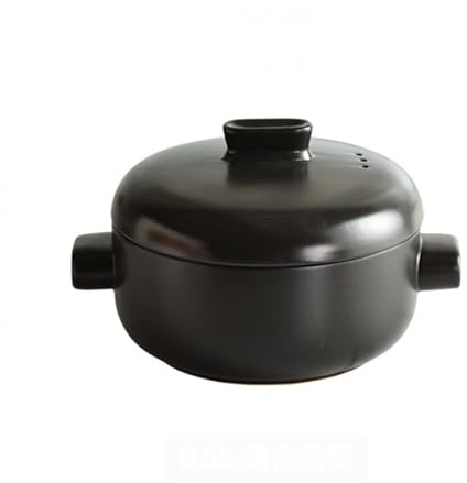 Pentola In Ceramica Da Cucina, Pentola for Stufato, for Cucinare Zuppe, Pentole, Casseruola(Nero,2L)