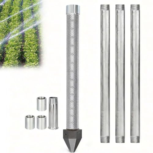 Kit Per Pozzo A Punta Di Sabbia, Kit Per Pozzo A Punta Di Azionamento In Acciaio Inox Da 1-1/4, Kit Di Perforazione Per Pozzi Poco Profondi E Resistenti Per Pozzi A Punta(1+3 Pipes–4m (13ft))