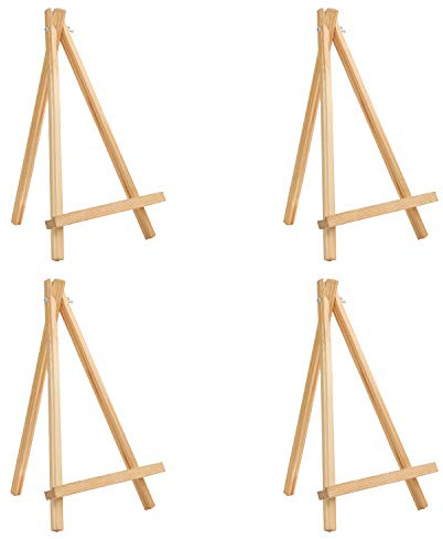 BELLE VOUS Chevalet de Table en Bois (Lot de 4) - 30 cm - Petit Chevalet Bois de Pin Naturel pour Exposer des Toiles, Tableaux et Cadres