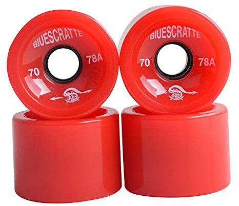 SM SunniMix 4pcs 78A PU für Skateboard, Street Skateboard Longboard Roller für Straße, Park auf Rauem Boden, rot
