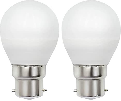 ZHENMING B22 Glühbirne LED Dimmbar Warmweiss 3000K 5W Ersetzt G45 Golfballform 40W 50W Leuchtmittel, 230V B22D / BC/Bajonettfassung Stroboskopfreie Cap Lampen, 2er Pack [MEHRWEG]