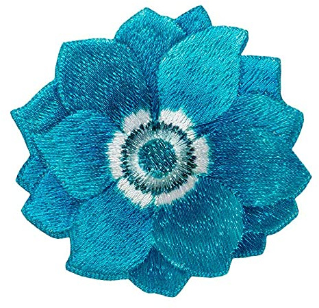 Mono Quick 12311 o 14181 Blume türkis orientalisch, Applikation, Bügelbild Patch (12311 - Blume Türkis)