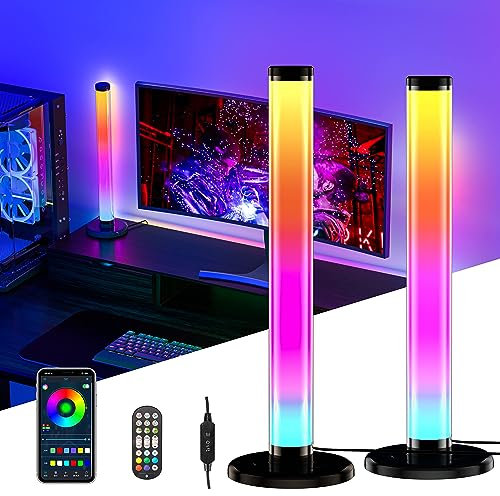 YAMYONE 360°Smart RGB Lightbar, 42cm LED Gaming Beleuchtung, 16 Mio. Dimmbar Sync mit Musik APP Steuerung Fernbedienung Zimmer Deko Ambient Gaming Stimmungslicht (42CM-Runden)