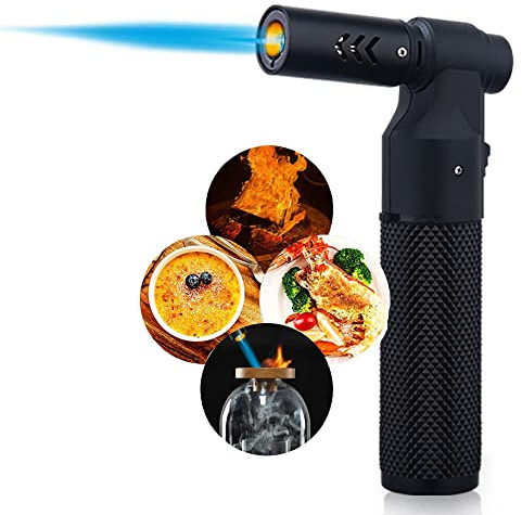 PROMISE Cannello Da Cucina Accendino a gas ricaricabile al butano per cucina, campeggio, matrimonio, esterno (Nero)