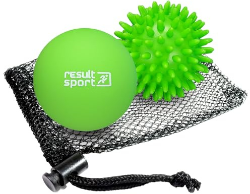 ResultSport Massageboll för rygg, triggerpunktsmassage, återhämtning av plantar fasciit, stressreflexologi, myofasisk boll och fysioboll