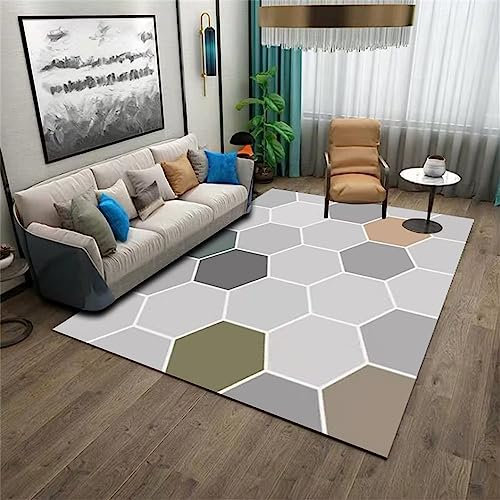 RUGMRZ Küchenteppich Geometrische Abstraktion Modern balkondekoration grau Teppich nach Mass Zimmer deko Teenager küchenteppich Teppich für flur200x300CM