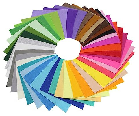 Ciieeo 40stücke Polyester-filzstoffbögen Farblich Sortiert Für Bastelprojekte Dekoration Handarbeiten Filzapplikationen Umweltfreundlich Lichtecht