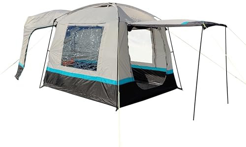 OLPRO Snug Tailgate Awning with Poles – Driveaway Campervan Tent for Cars, Vans & SUVs – Rear or Side Fitting Car Tailgate Tent, Universal Camping Awning for Vehicles up to 2.5m Tall