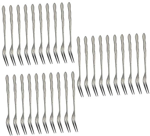 BESTonZON 30 Pièces Fourchettes à Olives Mini Fourchette En Acier à Escargot Ustensile De Cuisine à Olives s à Gâteaux à Collation Style Européen