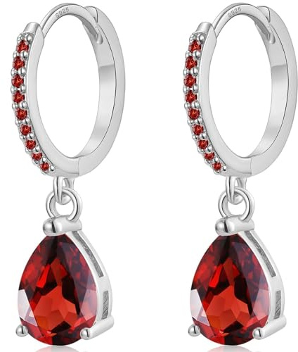 MASOP Ohrringe Silber 925 Hängend Damen, Creolen mit Anhänger Zirkonia Wassertropfen Braut Ohrringe Schmuck Geschenke für Hochzeiten Geburtstag mit Geschenkbox für Freundin Frauen Mädchen Silber/Gold