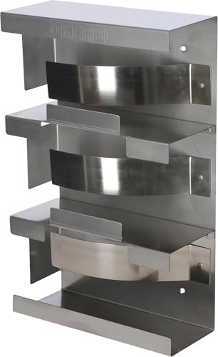 Kerbl Wandhalter für Einmalhandschuhe | 24,6 × 10,5 × 40,3 cm, dreifacher Handschuhspender aus Edelstahl, inklusive Schrauben und Dübeln