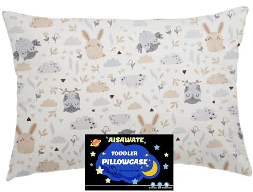Funda de cojín infantil de 40 x 60 cm, algodón orgánico, funda de almohada para bebé y niño pequeño, con cierre de solapa