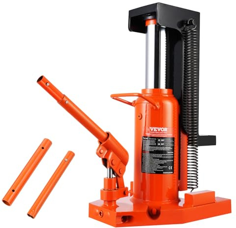 VEVOR Hydraulic Toe Jack, 10 Ton Lift, 20 Ton Capacity, 1.2-7.5 in Toe Height, 12.6-18.9 in Top Height, Air Hydraulic Claw Jack for Machinery