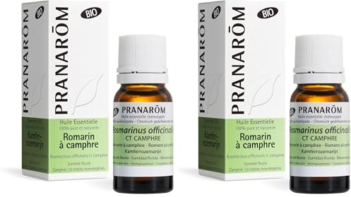Pranarom - Aceite Esencial de Romero Alcanfor Bio - Sumidad Florida - 10 ml (Paquete de 2)