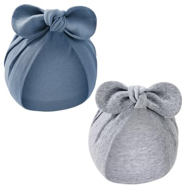 Durio Baumwolle Baby Mütze 0-24Monate Erstlingsmützen Neugeborene Mädchen Jungen Baby Beanie Newborn Mütze Mit Band