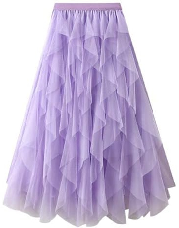 Tüll Rock Damen Retro Karneval Kostüm Tüllrock - Lang Minirock Petticoat Unterrock Mit Pailletten Sternen Tutu 50Er Party