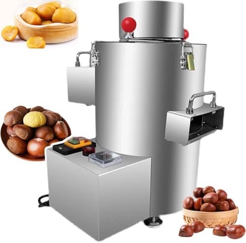 hocvseo Peladora Automática De Castañas, Peladora De Castañas De Acero Inoxidable De 550 W, Máquina Eléctrica De Cáscara De Castaña De 40 Kg/h, para Restaurantes, Supermercados