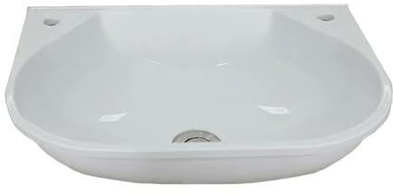 XRB2050 Blanc Lave Main Montage Mural, 42x30x14 cm Lave Mains Plastic, Lave Main Suspendu Pour Salle De Bain Vestiaires ou Buanderies Garage Cabine de Toilette B 150cm kit de drainage