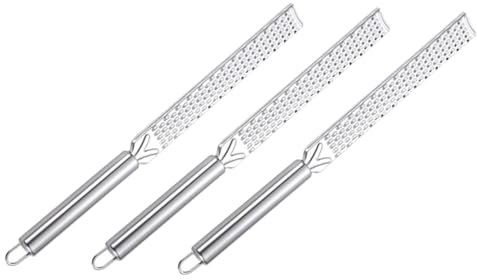 ABOOFAN Lot de 3 Râpes à Fromage en Acier Inoxydable Argenté Dents Anti-bouchage pour Zestage D'agrumes et Usage à Domicile