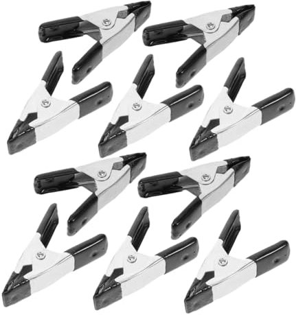NUOBESTY 10pcs Mini Metal Spring Clamps with Black Zinc Plated Cover, 5cm Heavy Duty Backdrop Clips for Photography, Woodworking and Hanging Background Clips