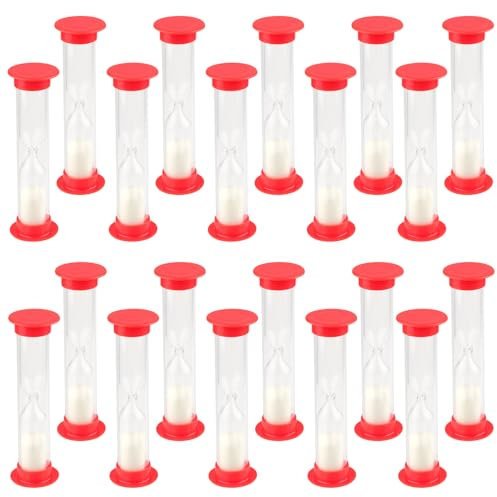 Sanduhren Set für Kinder 1 Minute x20 Stück – Rote Sanduhr für Zähneputzen, Spiel & Lernen, Kinder Küche, Schule und Zuhause