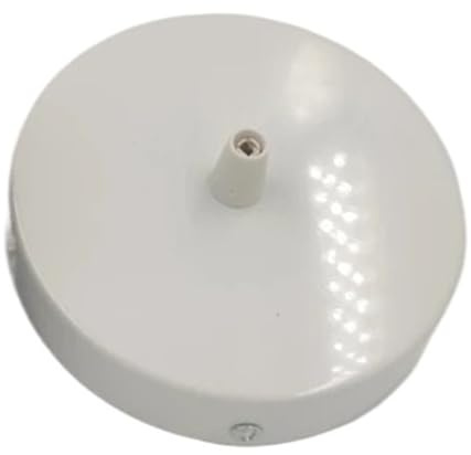 TYNXK Plaque de Plafond Ronde 8/10/12 cm, Noir/Blanc, Accessoires d'éclairage for Suspension, Applique, Plafond, DIY + Base en Fil de Fer verrouillable(1 PC,White 12cm)