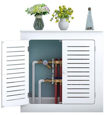 Copertura moderna per termosifone, ventilata, decorativa, con 2 ante, protezione di sicurezza per radiatore a vapore, per casa e ufficio