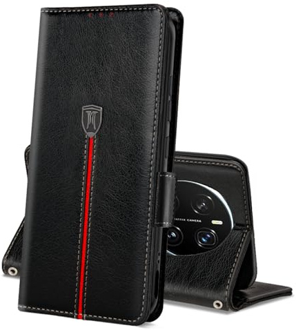 MAMA MOUTH Für Honor Magic 7 Pro 5G Hülle, Magnet Leder Kartenfach Handyhülle, Klappbar Wallet Tasche Schutzhülle, Flip TPU Bumper Silikon Book Cover, Stoßfeste Case für Magic 7 Pro 5G Tiefschwarz