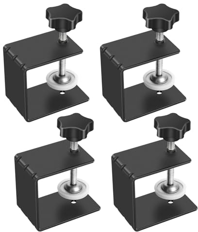 Wenrecu 2Pcs Heavy Duty C-Clamp Base Stand - Stainless Steel Tiger Clamp, Drawer Front Metal Desk Mounting for Woodworking Fixed Repair Home Improvement (4)