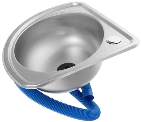 TOBBOMEY Edelstahl Einbauspüle Single Bowl Eckspüle Kompaktes Waschbecken für Wohnmobil Küche Bad Multifunktional Gemüsespüle Platzsparend für Camper und Wohnwagen Zufällige Farbe