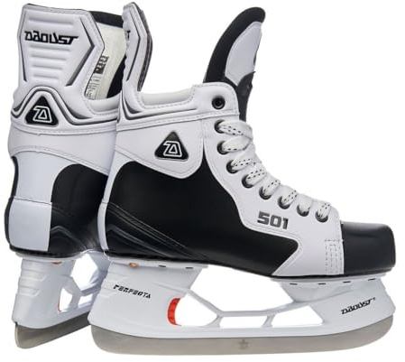 Daoust 501 Senior Eishockey Schlittschuhe, Schuhweite: Regulär (Weiß, 9.5 = EU 45)