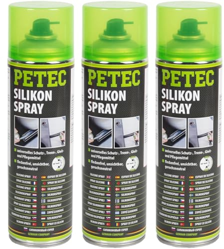 PETEC 3x 70850 Silikonschmierstoff | 3x 70850, PETEC Silikonspray 500 Ml,