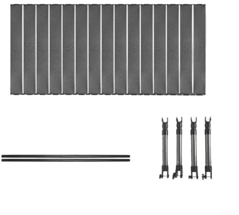 Carro de camping plegable para carritos plegables, altura ajustable de 7 a 11 pulgadas, tablero de acero al carbono para carrito de mano de jardín para barbacoa de picnic (gris)