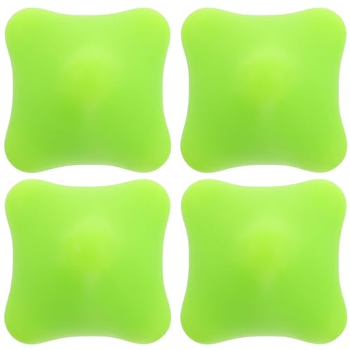 JUMPLAWN Balones de Masaje Hexagonales para Manos 4 Unidades, Ejercitador y Fortalecedor de Agarre de Silicona Verde, Rodillo de Masaje para Fascia, Entrenamiento Portátil para