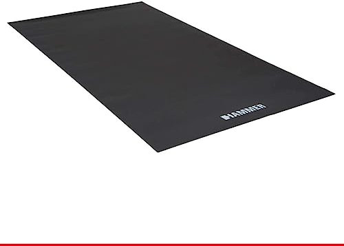HAMMER Bodenschutzmatte Protekt - Geräuschdämmend und strapazierfähig, Ideal für Fitnessgeräte wie Crosstrainer und Heimtrainer, 160 x 85 cm, Schwarz