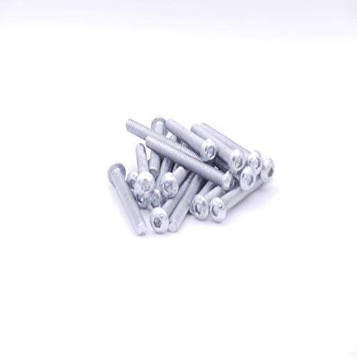 Viti con testa a bottone e innesto esagonale M6, in acciaio, 6 mm x 50 mm, confezione da 20