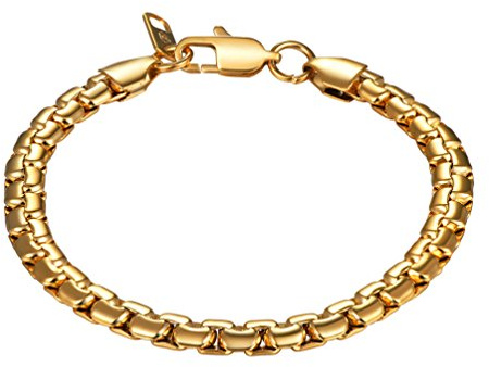 PROSTEEL Bracciale Uomo Oro a Catena Veneziana 20CM Braccialetto Uomo Acciaio a Treccia Metallica Stile Urbano Impermeabile Ipoallergenico