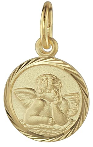 trendor Schutzengel Anhänger Gold 585 08618 | liebevoller Goldanhänger für Mädchen oder Jungen, Engelanhänger für Kids, toller Goldschmuck, Geschenkidee,