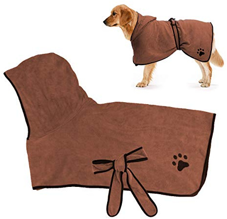 RCruning-EU Accappatoio per Cani ad Asciugatura Rapida Asciugamano Super Morbido per Cani e Gatti M-Brown