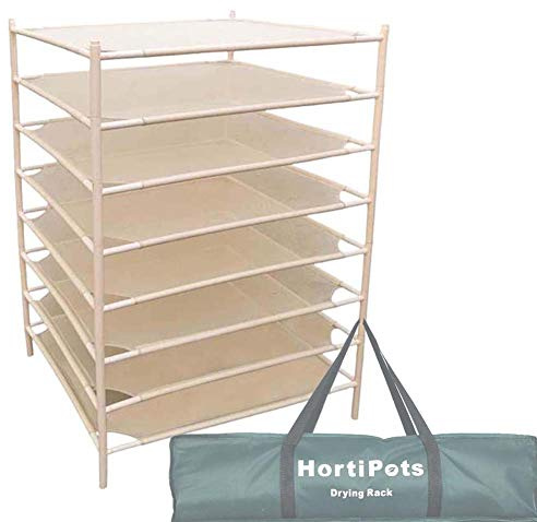 HORTIPOTS Herb Drying Rack 8 Layer Drying Net Dryer Stand Square 28 x 28 Inch to Dry Laundry Clothes or Cure Plants Like Herb Fruit Flowers
