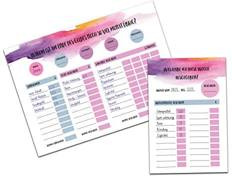 Planer Set Finanzen, Übersicht über die monatlichen Ausgaben DIN A4 + DIN A5 Organisation Haushaltsplan Haushaltsbuch