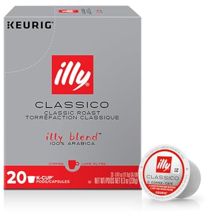 illy Coffee K Cup Pods, Classico Medium Roast, 20 Count, 1 Pack