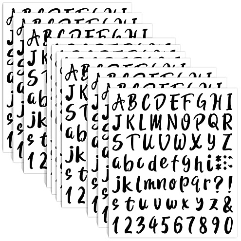 720 Stücke 10 Blätter Selbstklebende Buchstaben Nummern Aufkleber Hausnummer Vinyl Wasserdichte Sticker Klebebuchstaben für Briefkasten Schilder Tür Adressnummer DIY Scrapbooking 1Zoll (Schwarz)